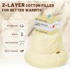 imageSukeen Winter Bucket Hat Women Men Lightweight Cotton Filled Warm Hat Waterproof Adjustable Fisherman Hat for Hiking TravelOffwhite