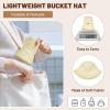 imageSukeen Winter Bucket Hat Women Men Lightweight Cotton Filled Warm Hat Waterproof Adjustable Fisherman Hat for Hiking TravelOffwhite