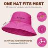 imageSukeen Winter Bucket Hat Women Men Lightweight Cotton Filled Warm Hat Waterproof Adjustable Fisherman Hat for Hiking TravelRose Red