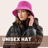 imageSukeen Winter Bucket Hat Women Men Lightweight Cotton Filled Warm Hat Waterproof Adjustable Fisherman Hat for Hiking TravelRose Red