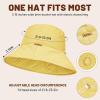 imageSukeen Winter Bucket Hat Women Men Lightweight Cotton Filled Warm Hat Waterproof Adjustable Fisherman Hat for Hiking TravelYellow