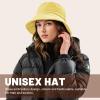 imageSukeen Winter Bucket Hat Women Men Lightweight Cotton Filled Warm Hat Waterproof Adjustable Fisherman Hat for Hiking TravelYellow