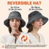imageSukeen Winter Bucket Hat for Women Faux Fur Warm Hat Trendy Reversible Hats Windproof Fluffy Fisherman Cap for Outdoor Dark Gray