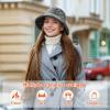 imageSukeen Winter Bucket Hat for Women Faux Fur Warm Hat Trendy Reversible Hats Windproof Fluffy Fisherman Cap for Outdoor Dark Gray