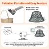 imageSukeen Winter Bucket Hat for Women Faux Fur Warm Hat Trendy Reversible Hats Windproof Fluffy Fisherman Cap for Outdoor Dark Gray