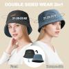 imageSukeen Winter Bucket Hat for Women Men Double Side Wear Warm Hat Faux Fur Plush Winter Hat Trendy Fisherman Cap for DailyBlacknavy Blue