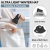 imageSukeen Winter Bucket Hat for Women Men Lightweight Insulated Warm Hat Waterproof Adjustable Fisherman Hat for Hiking Travel Black