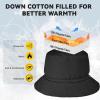 imageSukeen Winter Bucket Hat for Women Men Lightweight Insulated Warm Hat Waterproof Adjustable Fisherman Hat for Hiking Travel Black