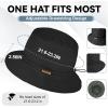 imageSukeen Winter Bucket Hat for Women Men Lightweight Insulated Warm Hat Waterproof Adjustable Fisherman Hat for Hiking Travel Black