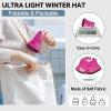 imageSukeen Winter Bucket Hat for Women Men Lightweight Insulated Warm Hat Waterproof Adjustable Fisherman Hat for Hiking Travel Rose Red