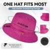 imageSukeen Winter Bucket Hat for Women Men Lightweight Insulated Warm Hat Waterproof Adjustable Fisherman Hat for Hiking Travel Rose Red