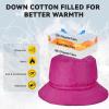 imageSukeen Winter Bucket Hat for Women Men Lightweight Insulated Warm Hat Waterproof Adjustable Fisherman Hat for Hiking Travel Rose Red
