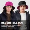imageSukeen Winter Bucket Hat for Women Men Lightweight Insulated Warm Hat Waterproof Adjustable Fisherman Hat for Hiking Travel Rose Red