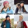 imageSukeen Winter Headbands for Women DoubleLayer Ear Warmers Womens Winter Headband for Running Cycling Sports Orange Dark Blue Size LBlack Gray