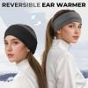 imageSukeen Winter Headbands for Women DoubleLayer Ear Warmers Womens Winter Headband for Running Cycling Sports Orange Dark Blue Size LBlack Gray