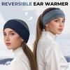 imageSukeen Winter Headbands for Women DoubleLayer Ear Warmers Womens Winter Headband for Running Cycling Sports Orange Dark Blue Size LBlue Navy Blue