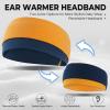 imageSukeen Winter Headbands for Women DoubleLayer Ear Warmers Womens Winter Headband for Running Cycling Sports Orange Dark Blue Size LOrange Dark Blue