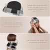 imageSukeen Womens Winter Beanie Hat Scarf Set Elastic Snow Skull Cap Prints Warm Soft Hat for Cold WeatherBlack and White Plaid