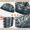 imageSukeen Womens Winter Beanie Hat Scarf Set Elastic Snow Skull Cap Prints Warm Soft Hat for Cold WeatherBlue Gray