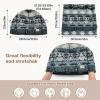 imageSukeen Womens Winter Beanie Hat Scarf Set Elastic Snow Skull Cap Prints Warm Soft Hat for Cold WeatherBlue Gray