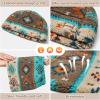 imageSukeen Womens Winter Beanie Hat Scarf Set Elastic Snow Skull Cap Prints Warm Soft Hat for Cold WeatherColorful Diamond