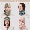 imageSukeen Womens Winter Beanie Hat Scarf Set Elastic Snow Skull Cap Prints Warm Soft Hat for Cold WeatherPink Leopard