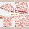 imageSukeen Womens Winter Beanie Hat Scarf Set Elastic Snow Skull Cap Prints Warm Soft Hat for Cold WeatherPink Leopard