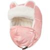 imageSukeen Kids Trapper Hat for Girls Boy Windproof Kids Warm Hat FurLined Earflap Hat with Mask for Cold Snow WeatherPink
