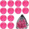 imageSukeen Outdoor Pickleball Balls with Mesh Bag 40 Holes Pickleball Balls Outdoor High Bounce Pickle Balls for All Style Pickleball PaddlesRose Red