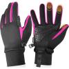 imageSukeen Winter Gloves Men Women Touchscreen AntiSlip Warm Mens Gloves for Running Driving Cycling Hiking Biking OutdoorRose Red