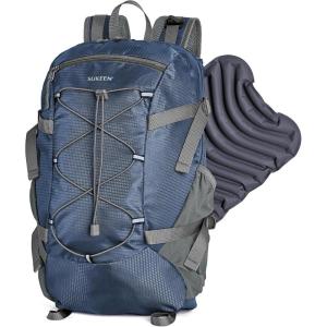 imageSukeen Hiking Backpack Packable Lightweight 30L Backpack Wear Resistant Daypack for Outdoor Travel Camping CyclingDark Blue