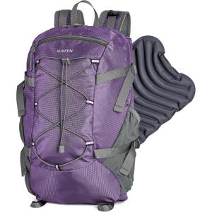 imageSukeen Hiking Backpack Packable Lightweight 30L Backpack Wear Resistant Daypack for Outdoor Travel Camping CyclingDark Purple