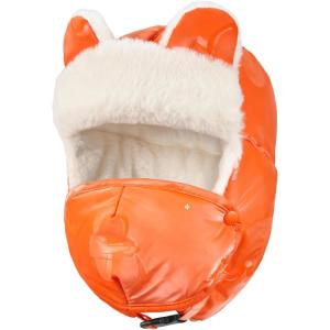 imageSukeen Kids Trapper Hat for Girls Boy Windproof Kids Warm Hat FurLined Earflap Hat with Mask for Cold Snow WeatherOrange