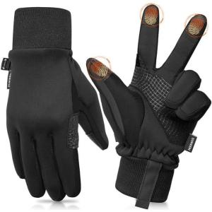imageSukeen Kids Winter Gloves Soft Warm Touchscreen AntiSlip Gloves for Kids Boys Girls Cycling Running Sports OutdoorBlack