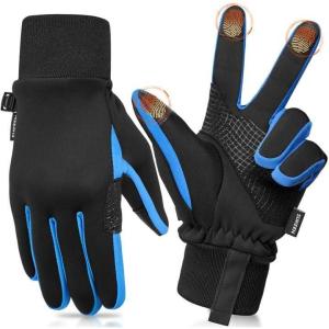 imageSukeen Kids Winter Gloves Soft Warm Touchscreen AntiSlip Gloves for Kids Boys Girls Cycling Running Sports OutdoorBlue
