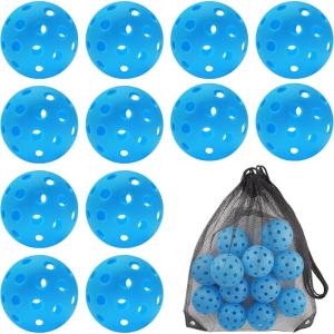 imageSukeen Outdoor Pickleball Balls with Mesh Bag 40 Holes Pickleball Balls Outdoor High Bounce Pickle Balls for All Style Pickleball PaddlesBlue