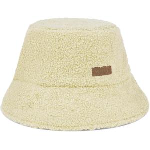 imageSukeen Oversized Winter Bucket Hat for Big Heads Large Faux Fur Bucket Hat Fluffy Warm Hat Trendy Fisherman Cap for Daily Beige