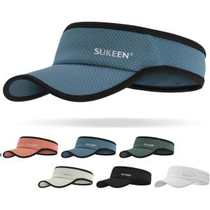 imageSukeen Sport Performance Visor hat for Women MenLightweight Sun Hats Packable Empty Top Cap for Sun Protection and OutdoorBlue