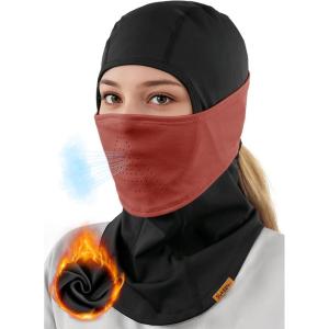 imageSukeen Winter Balaclava Face Mask Breathable Ski Mask for Men Women Warmer Bandana Face Cover Cold Neck Gaiters for OutdoorRed