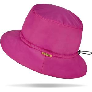 imageSukeen Winter Bucket Hat for Women Men Lightweight Insulated Warm Hat Waterproof Adjustable Fisherman Hat for Hiking Travel Rose Red