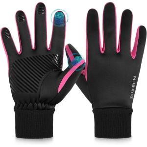 imageSukeen Winter Gloves Men Women Touchscreen AntiSlip Sports Gloves Lightweight Cold Weather Warm Gloves for Running CyclingRose Red