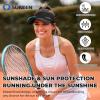 imageSukeen 2 Pack Sports Sun Visor Men Women Lightweight Packable Cooling Stretchy Visor Hat for Running Tennis Golf2 Black