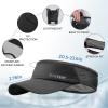 imageSukeen 2 Pack Sports Sun Visor Men Women Lightweight Packable Cooling Stretchy Visor Hat for Running Tennis Golf2 Black