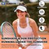 imageSukeen 2 Pack Sports Sun Visor Men Women Lightweight Packable Cooling Stretchy Visor Hat for Running Tennis GolfWhiteBlue