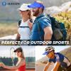 imageSukeen 3 Pack Sports Sun Visor Men Women Lightweight Packable Cooling Stretchy Visor Hat for Running Tennis GolfBlackWhiteBlue