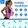 imageSukeen 4 Pack Cooling Towel 40quotx12quot for Sweat QuickDrying Neck Cooling Wraps Soft ampamp Breathable Chilly Sports Towel for Yoga Sport Running Workout Cooking MicrofiberBlackBlueGreenDark BluePinkLake BlueGreyPurple