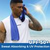 imageSukeen 4 Pack Cooling Towels 40quotx12quot Ice Towel Soft Breathable Chilly Towel Microfiber Towels for Yoga Sport Running Gym WorkoutCamping Fitness Workout ampamp More ActivitiesGraysky Blueemerald Greenroyal Blue