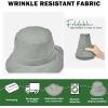 imageSukeen Bucket Hat Waterproof SkinFriendly Shields Neck QuickDry Breathable Hat for Fishing Travel hatGrey
