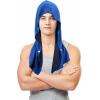 imageSukeen Cooling Hoodie Towel for Men Quick Drying Absorbent Cooling Towels for Neck and Face UV Sun Protection Cooling Neck Wraps Sport Workout Camping Cycling Cool Towel for Hot WeatherRoyal BlueBlack