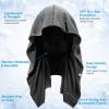 imageSukeen Cooling Hoodie Towel for Men Quick Drying Absorbent Cooling Towels for Neck and Face UV Sun Protection Cooling Neck Wraps Sport Workout Camping Cycling Cool Towel for Hot WeatherDark Grey